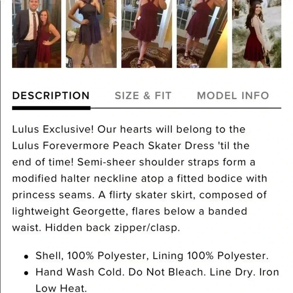 NEW LULU’s Peach dress size  medium - Picture 3 of 5